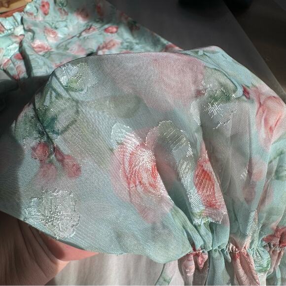 Babydoll MilkMaid Romantic Crop top Chiffon Floral Smock… - Picture 13 of 14